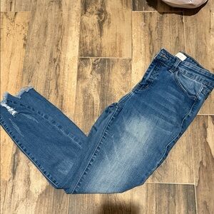 Women's Distressed Blue Ankle Jeans